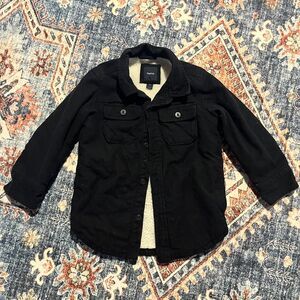 Baby Gap GapKids Sherpa Lined Shirt Light Jacket‎ Shacket Navy Blue XS 4 5 Boys